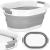 Cos de rufe pliabil tip lighean, cu manere, din plastic si silicon, 62x44x28cm, 39litri, gri Household NewTrend