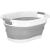 Cos de rufe pliabil tip lighean, cu manere, din plastic si silicon, 62x44x28cm, 39litri, gri Household NewTrend