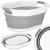 Cos de rufe pliabil tip lighean, cu manere, din plastic si silicon, 62x44x28cm, 39litri, gri Household NewTrend