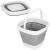 Lighean pliabil, patrat, din plastic si silicon, 21x17cm, 3litri, gri Household NewTrend
