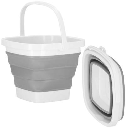 Lighean pliabil, patrat, din plastic si silicon, 21x17cm, 3litri, gri Household NewTrend