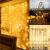 Ghirlanda luminoasa tip perdea 300 LED-uri, 3x3m, pentru interior, cu telecomanda, alb cald (galben) Household NewTrend