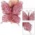 Set 10 ornamente pentru bradul de Craciun, Fluture cu sclipici, 16cm, roz Household NewTrend
