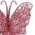 Set 10 ornamente pentru bradul de Craciun, Fluture cu sclipici, 16cm, roz Household NewTrend