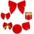 Set 6 ornamente pentru bradul de Craciun, fundita, 8cm, rosu Household NewTrend
