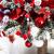 Set 6 ornamente pentru bradul de Craciun, fundita, 8cm, rosu cu sclipici Household NewTrend