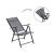 Scaun metalic de gradina, pliant, cu spatar reglabil, din otel, 60x58x100cm, gri Household NewTrend