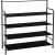 Cuier pentru haine cu banc de depozitare pantofi pe 4 polite, cadru metalic, 25x80x150cm, negru Household NewTrend