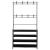Cuier pentru haine cu banc de depozitare pantofi pe 4 polite, cadru metalic, 25x80x150cm, negru Household NewTrend