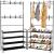 Cuier pentru haine cu banc de depozitare pantofi pe 4 polite, cadru metalic, 25x80x150cm, negru Household NewTrend