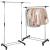 Suport pentru haine pe roti, reglabil pe inaltime si latime, din aluminiu cromat, 160x45x150cm, argintiu Household NewTrend