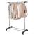 Suport pentru haine pe roti, reglabil pe inaltime si latime, din aluminiu cromat, 160x45x150cm, argintiu Household NewTrend