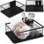 Uscator de vase cu suport tacamuri, din otel, cu tava de scurgere, 42x32x15cm, negru Household NewTrend