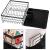 Uscator de vase cu suport tacamuri, din otel, cu tava de scurgere, 42x32x15cm, negru Household NewTrend