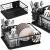Uscator de vase cu suport tacamuri, din otel, cu tava de scurgere, 42x32x15cm, negru Household NewTrend