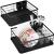 Uscator de vase cu suport tacamuri, din otel, cu tava de scurgere, 42x32x15cm, negru Household NewTrend