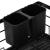 Uscator de vase cu suport tacamuri, din otel, cu tava de scurgere, 42x32x15cm, negru Household NewTrend