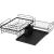 Uscator de vase cu suport tacamuri, din otel, pe 2 nivele, cu tava de scurgere, 50x30x24cm, negru Household NewTrend