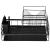 Uscator de vase cu suport tacamuri, din otel, pe 2 nivele, cu tava de scurgere, 50x30x24cm, negru Household NewTrend
