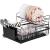 Uscator de vase cu suport tacamuri, din otel, pe 2 nivele, cu tava de scurgere, 50x30x24cm, negru Household NewTrend