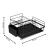 Uscator de vase cu suport tacamuri, din otel, pe 2 nivele, cu tava de scurgere, 50x30x24cm, negru Household NewTrend
