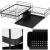 Uscator de vase cu suport tacamuri, din otel, pe 2 nivele, cu tava de scurgere, 50x30x24cm, negru Household NewTrend
