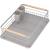 Uscator de vase cu suport tacamuri, din otel, cu tava de scurgere, manere lemn, 42x32x15cm, gri Household NewTrend