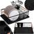 Uscator de vase cu suport tacamuri, din otel, cu tava de scurgere, manere lemn, 42x32x15cm, negru Household NewTrend