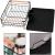 Uscator de vase cu suport tacamuri, din otel, cu tava de scurgere, manere lemn, 42x32x15cm, negru Household NewTrend