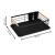 Uscator de vase cu suport tacamuri, din otel, cu tava de scurgere, manere lemn, 42x32x15cm, negru Household NewTrend
