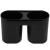 Uscator de vase cu suport tacamuri, din otel, cu tava de scurgere, manere lemn, 42x32x15cm, negru Household NewTrend