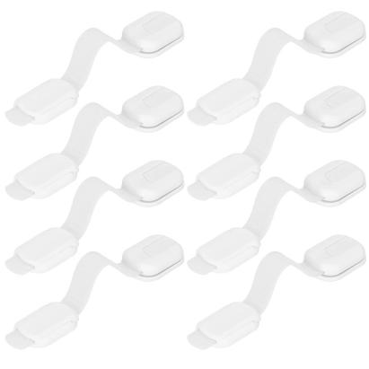 Set 8 sigurante blocator sertare si usi, plastic si silicon, ajustabile, 19 cm, alb Household NewTrend