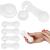 Set 4 sigurante blocator sertare si usi, plastic rezistent, fixe, 9.5 cm, alb Household NewTrend