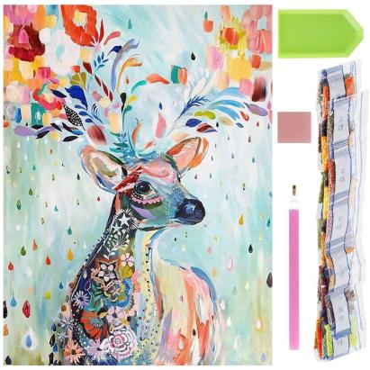 Set de broderie cu diamante 5D, 30x40cm, model Cerb Household NewTrend
