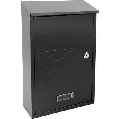 Cutie postala de exterior, pentru gard sau perete, din otel zincat, cu incuietoare, 38x10x25cm, gri inchis Household NewTrend