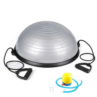Minge fitness pentru echilibru, cu extensoare si pompa inclusa, 200kg, 57x25cm, gri Household NewTrend