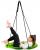 Leagan tip cuib Sersimo G-Line, 100cm, inaltime reglabila, 150 kg, Galben Negru Household NewTrend