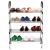 Suport pentru pantofi, 4 rafturi, cadru metalic, 84x28x60cm, negru si argintiu Household NewTrend
