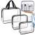 Set 3 genti organizatoare de calatorie cu fermoar, diverse dimensiuni, transparente Household NewTrend