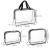 Set 3 genti organizatoare de calatorie cu fermoar, diverse dimensiuni, transparente Household NewTrend