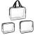 Set 3 genti organizatoare de calatorie cu fermoar, diverse dimensiuni, transparente Household NewTrend