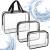 Set 3 genti organizatoare de calatorie cu fermoar, diverse dimensiuni, transparente Household NewTrend