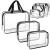Set 3 genti organizatoare de calatorie cu fermoar, diverse dimensiuni, transparente Household NewTrend