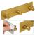 Cuier de baie pentru prosoape, montare fara gaurire, otel, 3 agatatori, 18x4.5cm, auriu Household NewTrend