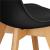 Set 4 scaune dining Verdhe pentru bucatarie cu perna tapitata cu piele ecologica, 44x82cm, negru Household NewTrend