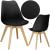Set 4 scaune dining Verdhe pentru bucatarie cu perna tapitata cu piele ecologica, 44x82cm, negru Household NewTrend
