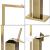 Stand cu perie WC si suport hartie igienica, metal si bambus, 67cm, auriu Household NewTrend