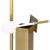 Stand cu perie WC si suport hartie igienica, metal si bambus, 67cm, auriu Household NewTrend