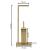 Stand cu perie WC si suport hartie igienica, metal si bambus, 67cm, auriu Household NewTrend