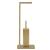 Stand cu perie WC si suport hartie igienica, metal si bambus, 67cm, auriu Household NewTrend